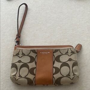 Coach Brown Signature Clutch Wristlet